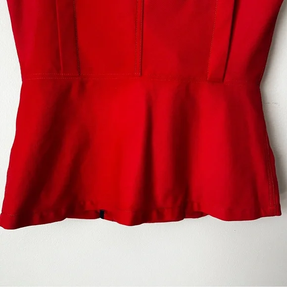 Nygard Red Moto Peplum Vest Gold Zippers Med - Picture 6 of 12